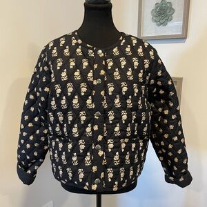Lucky Brand Floral Quilt Jacket in Raven Print NWT!